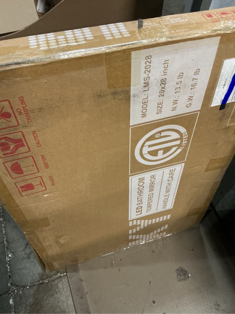 Condition photo showing Good Condition for 20"x 28" LED Bathroom Mirror, 3 Colors Vanity Mirror with Lights, Front and Backlit Bathroom Mirror with Lights, LED Smart Mirror for Bathroom, Tempered Glass, Anti-Fog, Stepless Dimmable, Memory