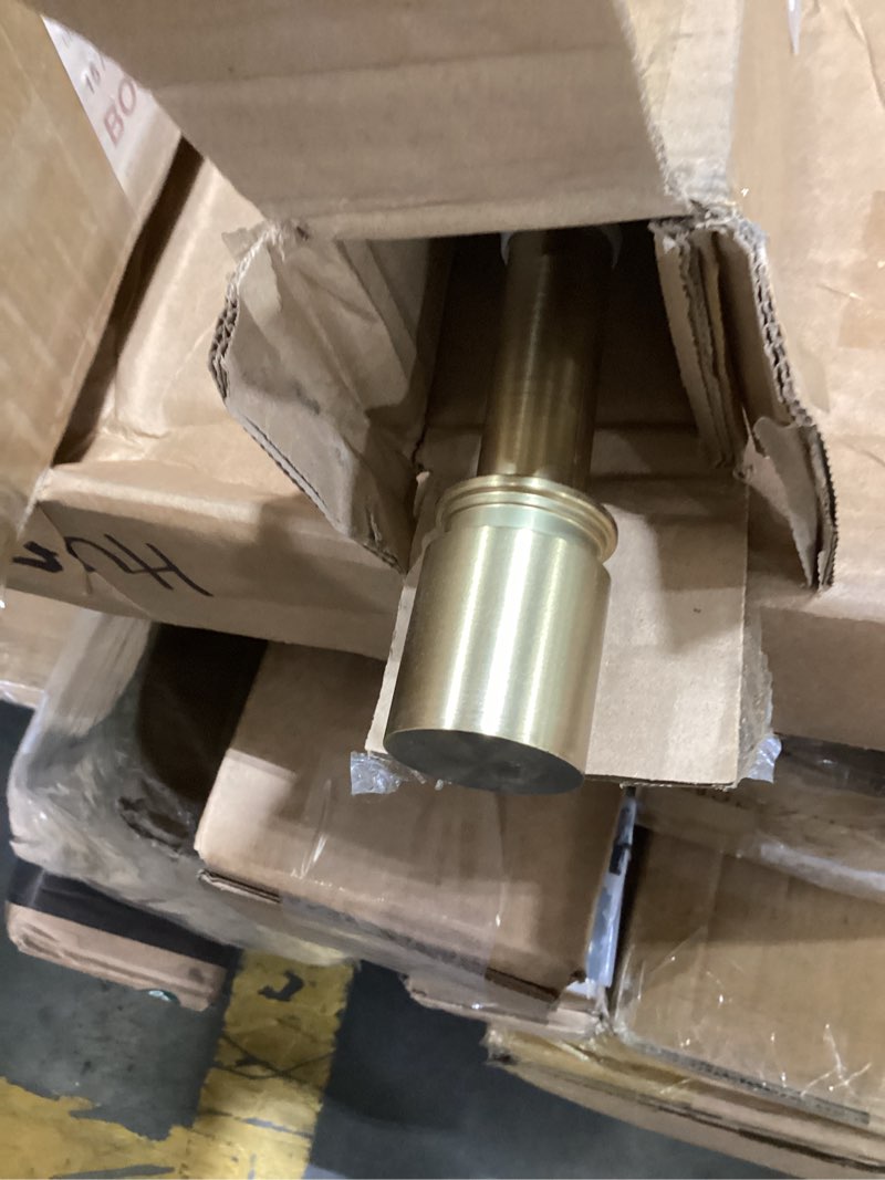 Condition photo showing Good Condition for curtain rods for windows 72 to 144 inches - aluminium finials and brackets - 1 inch decorative window rods - adjustable heavy duty curtain rod - wall & ceiling mounted - brushed gold finish brushed gold 72-144"