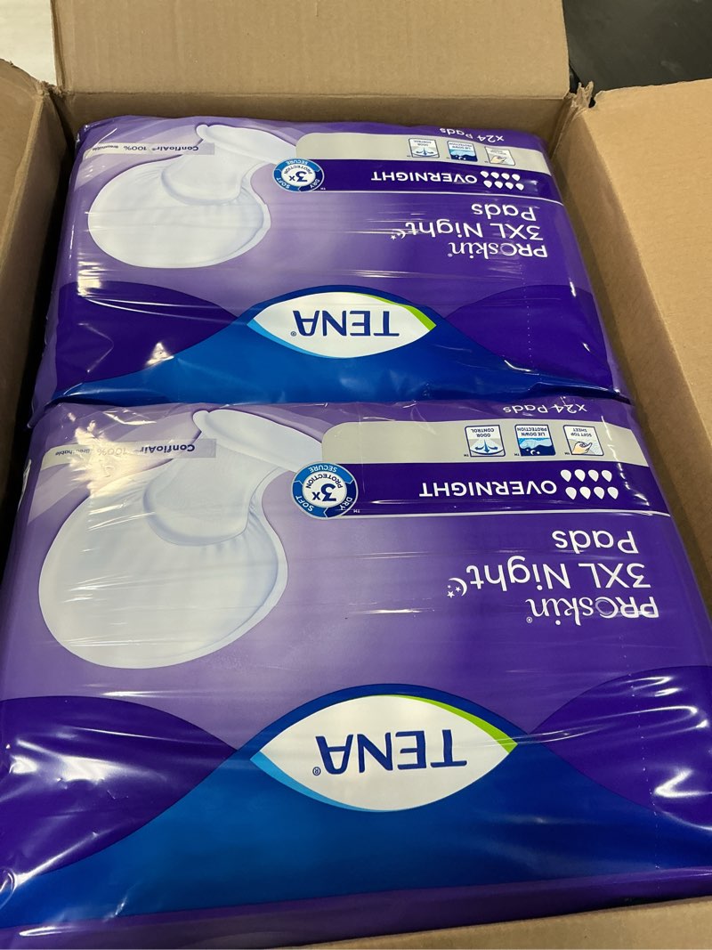 Condition photo showing New/Like New for TENA ProSkin 3XL Overnight Incontinence Pads for Women and Men, 48 Count