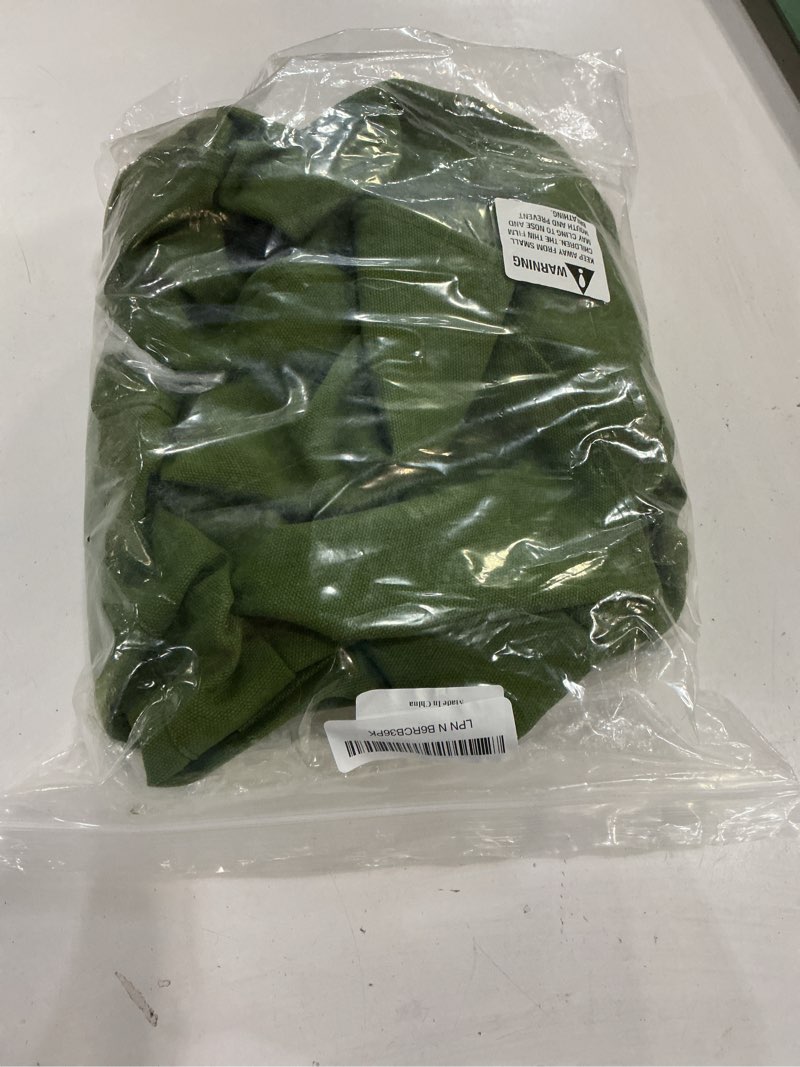 Condition photo showing As Is for sand blasting hood cap, shawl cap sandblaster mask anti wind/sandblaster tools with mask breathing valve, dust protective face mask neck protector, green