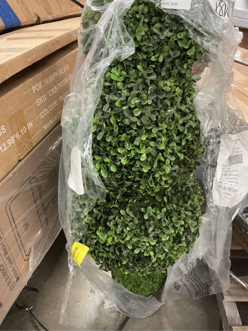 Condition photo showing Good Condition for northlight two tone artificial boxwood topiary potted tree - 45"