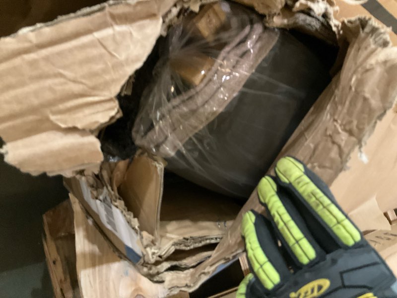 Condition photo showing As Is for suncreat double portable hammock with stand, 2 person hammock with curved spreader bar, balance ropes included, dark gray