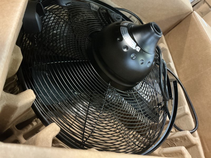 Condition photo showing Good Condition for harbor breeze valdosta 20-in outdoor black with black blades cage ceiling fan without light - remote included ( 3 -blade )