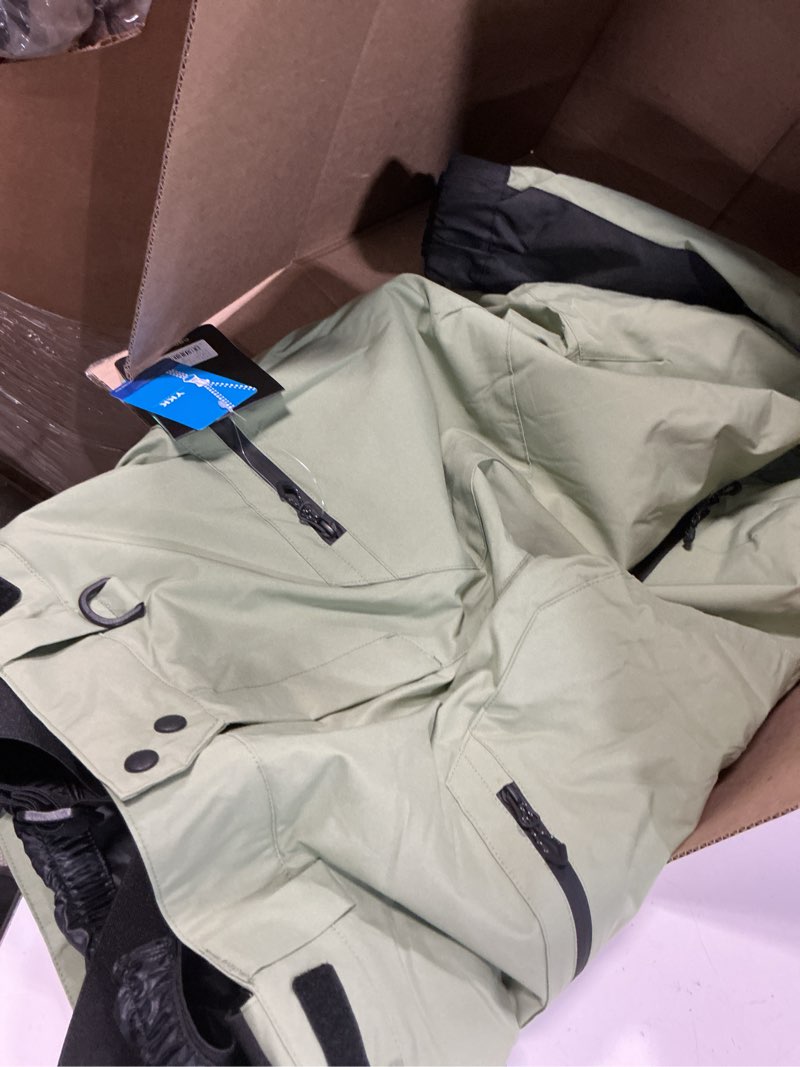 Condition photo showing Good Condition for GSOU SNOW Men Snow Bibs Women Baggy Ski Pants Snowboard Overall Insulated Waterproof Windproof Warm Winter Medium Green