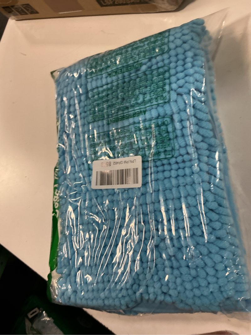 Condition photo showing Good Condition for muddy mat® | super absorbent door mat indoor, microfiber quick dry chenille entryway rug, non-slip front door mat, indoor mats for entryway, machine washable pet rug, sky blue 18"x28" sky blue 18" x 28"