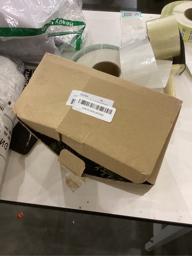 Condition photo showing New/Like New for Christmas Garland with Lights, Artificial Garland for Mantle Fireplace Staircase Front Door, Pre-Lit Garland Indoor/Outdoor,Holiday Home Decoration-6FT Norfolk Pine Cedar Norfolk Pine Cedar Garland 6FT