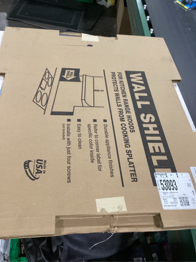 Condition photo showing As Is for Broan Duct-Free Universal Backsplash plate Stainless Steel