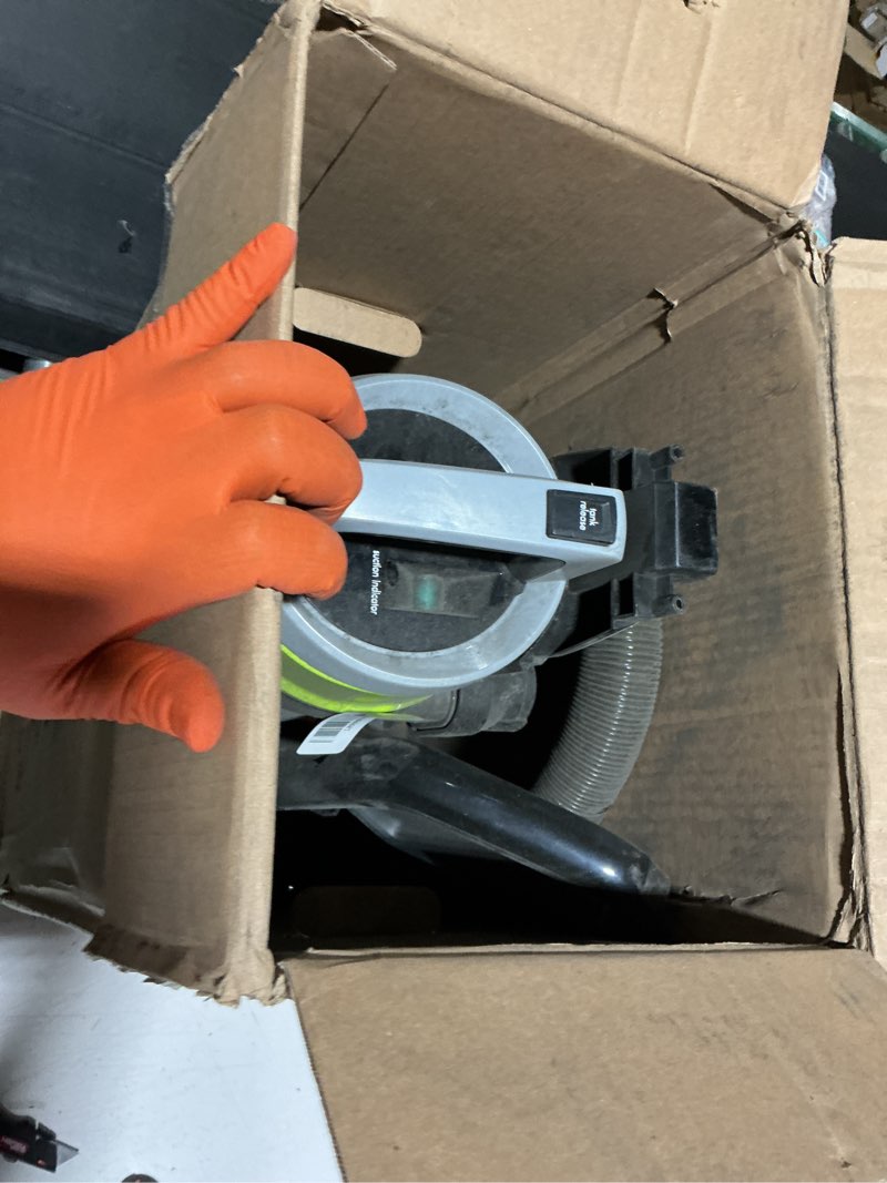 Condition photo showing As Is for bissell 2252 cleanview swivel upright bagless vacuum with swivel steering, powerful pet hair pick up, specialized pet tools, large capacity dirt tank, easy empty green