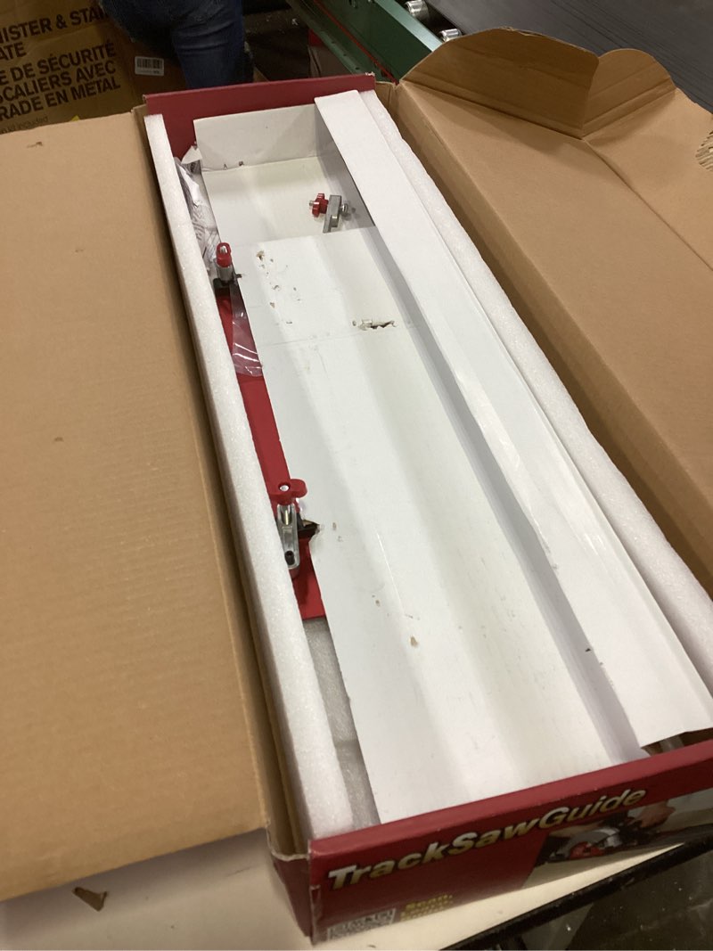 Condition photo showing As Is for Milescraft 1409 Track Saw Guide - Universal for 7-1/4" Circular Saws, 50" Cutting Range, 2" Depth, Aluminum Saw Blade