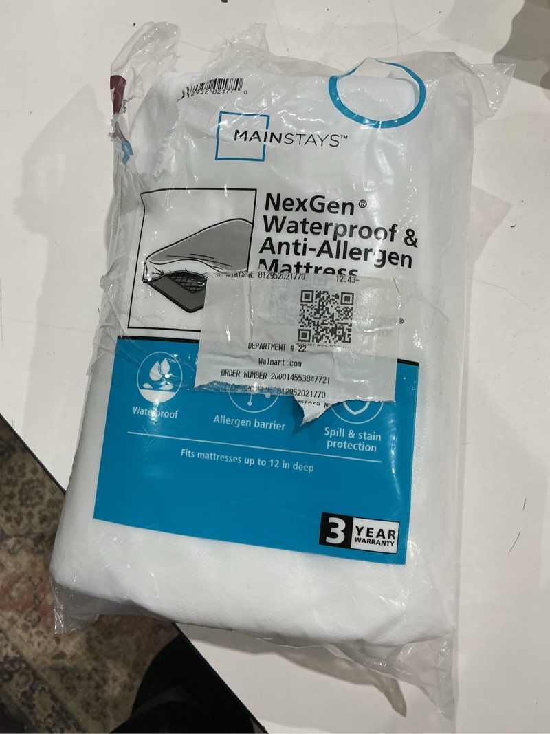 Condition photo showing Good Condition for mainstays nexgen waterproof fitted mattress protector, full