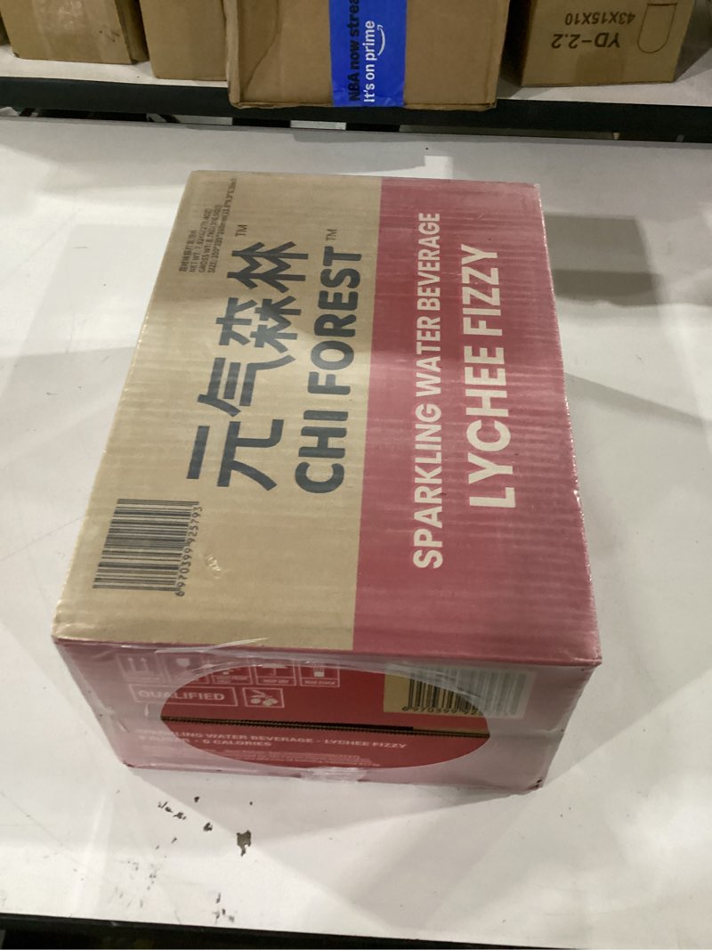 Condition photo showing New/Like New for chi forest lychee sparkling water 24 cans, flavored sparklingwater, 0 sugar and 0 calorie bubblywater, refreshing carbonatedwater, perfect for party, exercise or work, 11.16 fl oz, pack of 24 lychee fizzy