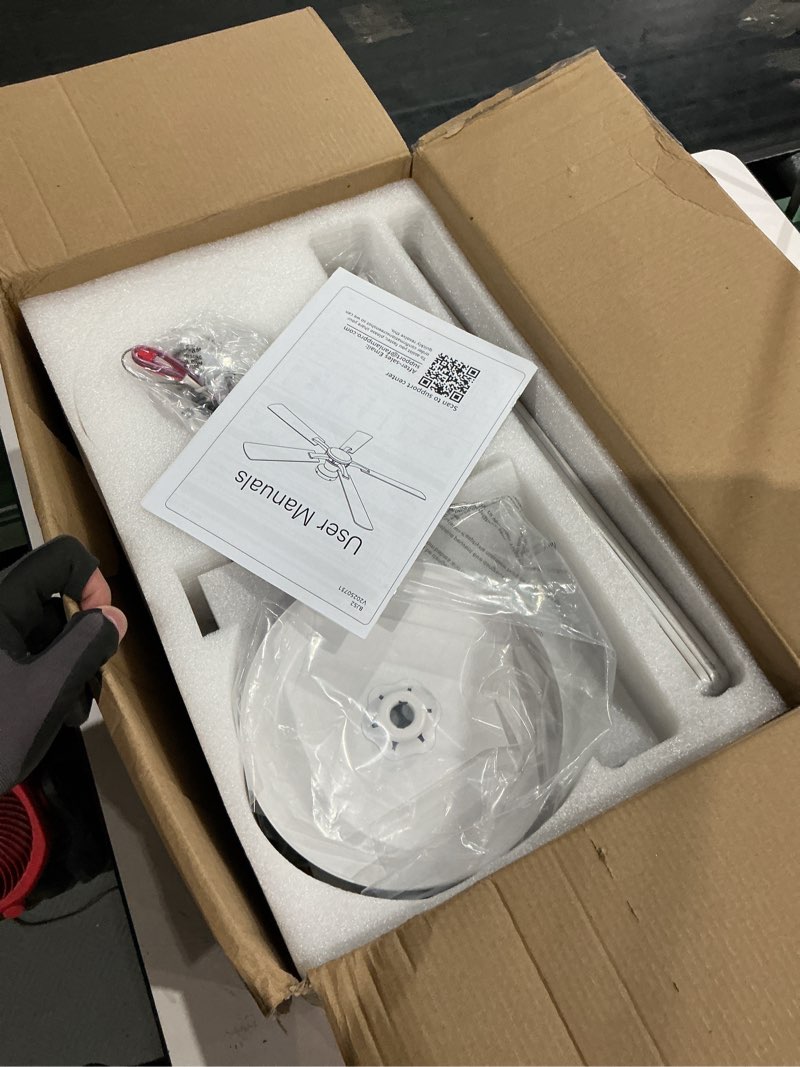Condition photo showing Good Condition for zmishibo 42 inch ceiling fan no light, flush mount low profile, modern white ceiling fan without light, remote control & quiet dc motor, for indoor&outdoor, bedroom, living room white 42 inch