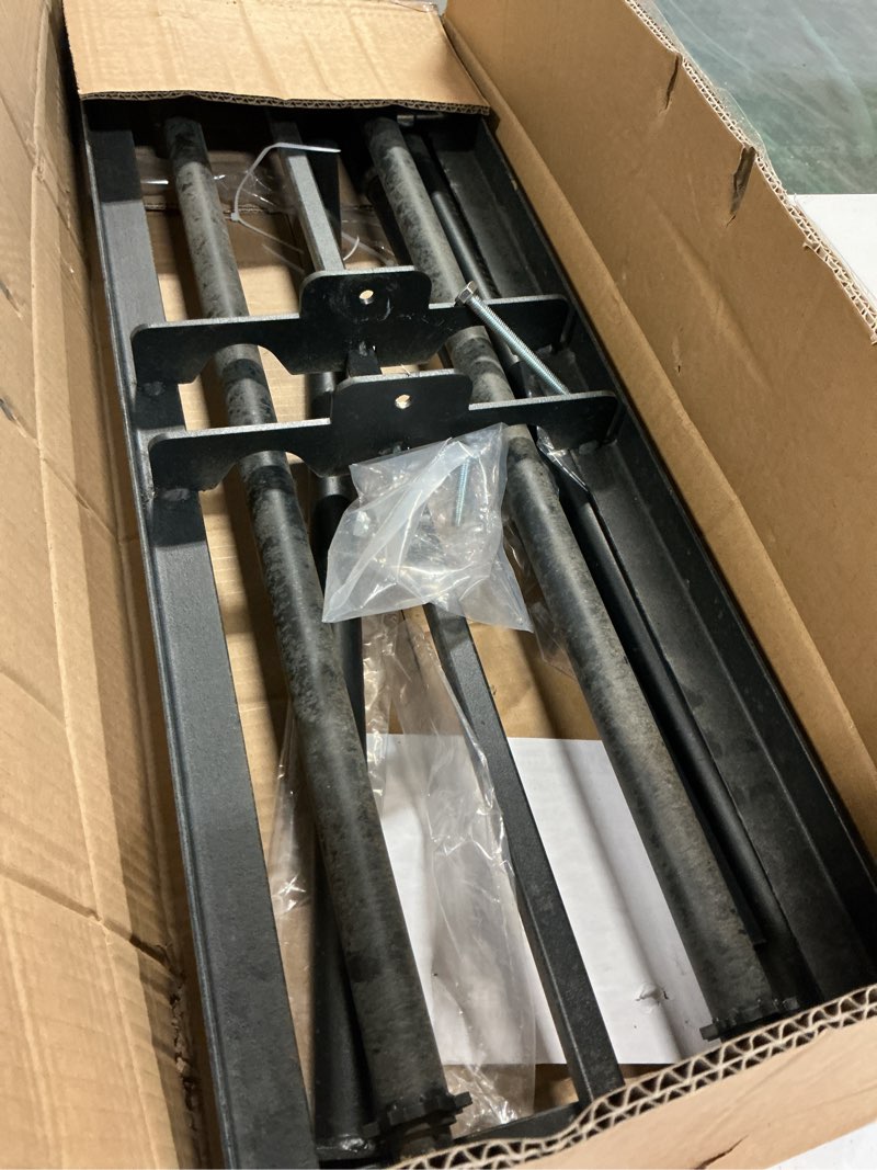 Condition photo showing As Is for lawn leveling rake 30"x10", yard leveling rake lawn leveler with 78" steel handle & 4 ratchets+rollers, heavy duty for soil/sand/dirt/grass - garden, yard, golf, farm