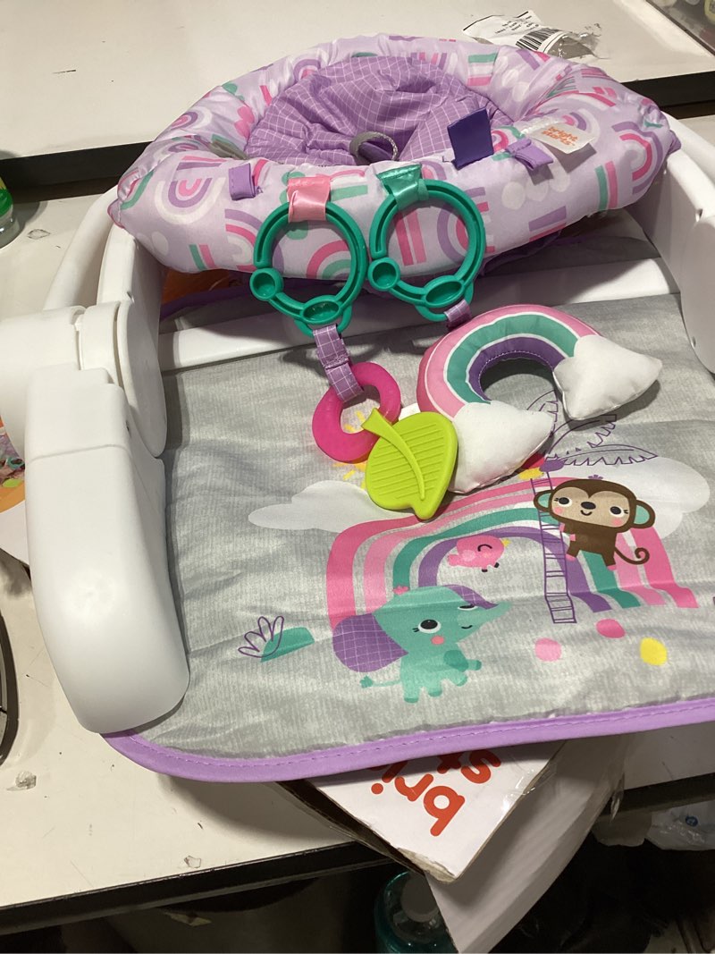 Condition photo showing Good Condition for bright starts learn-to-sit 2-position baby floor seat with toys, unisex, 4-12 months, purple paradise
