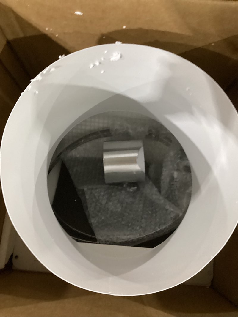 Condition photo showing Good Condition for 10 inch hooded wall vent with screen and damper, galvanized steel wall exhaust vent cover with duct clamps and aluminum foil tape for kitchen range hood and dryer, bathroom exhaust, basement, white