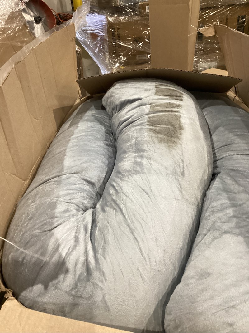Condition photo showing As Is for momcozy pregnancy pillow for sleeping, dreamlign u pro maternity pillow with adjustable leg pillow, removable cover - support for back, hip, belly, legs for pregnant women, 50-72 inch full body pillow