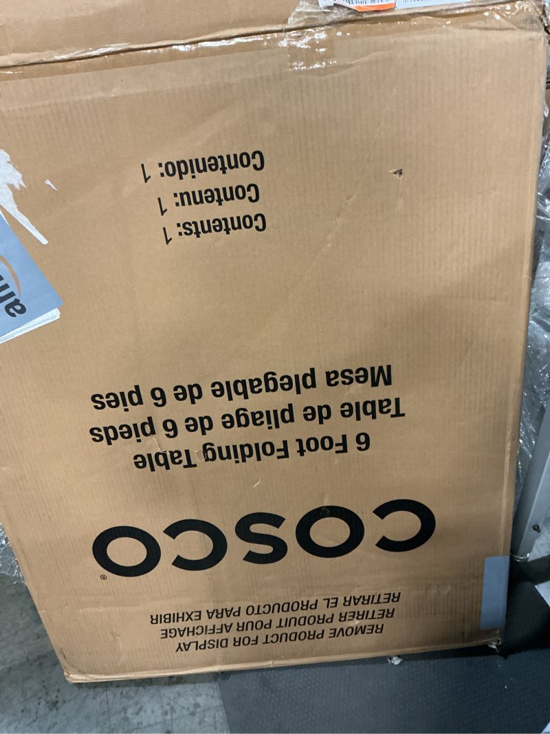 Condition photo showing Good Condition for Cosco 6ft Fold-in-Half Blow Molded Folding Table, Indoor/Outdoor, Comfort Handle, Lightweight Plastic Construction - White