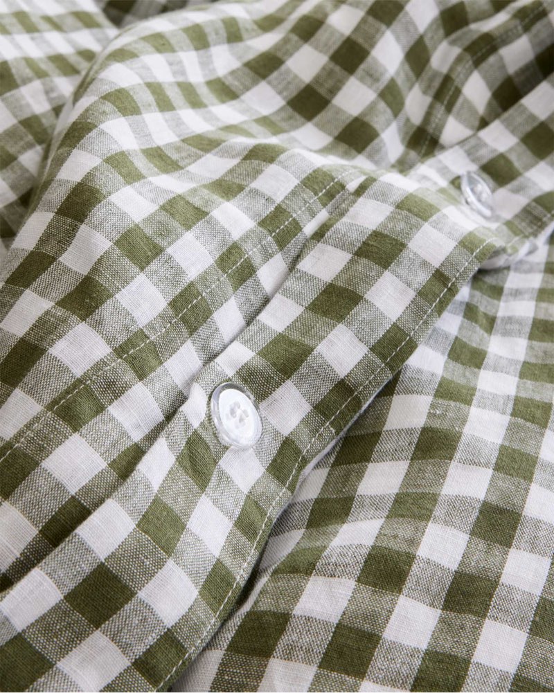 Quince Green Plaid Duvet Cover