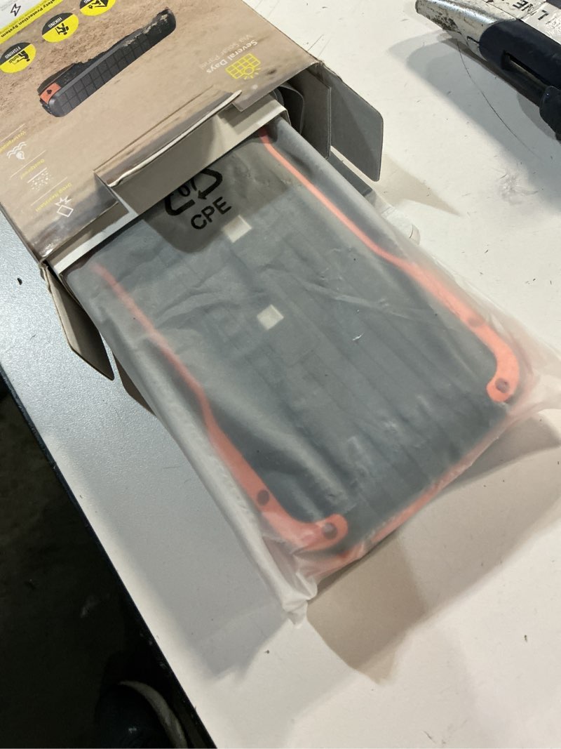 Condition photo showing New/Like New for solar power bank 40000mah, portable charger pd 20w fast charging solar charger power bank built in 4 cables and usb-c in/output, camping essentials external battery pack with flashlights orange-black