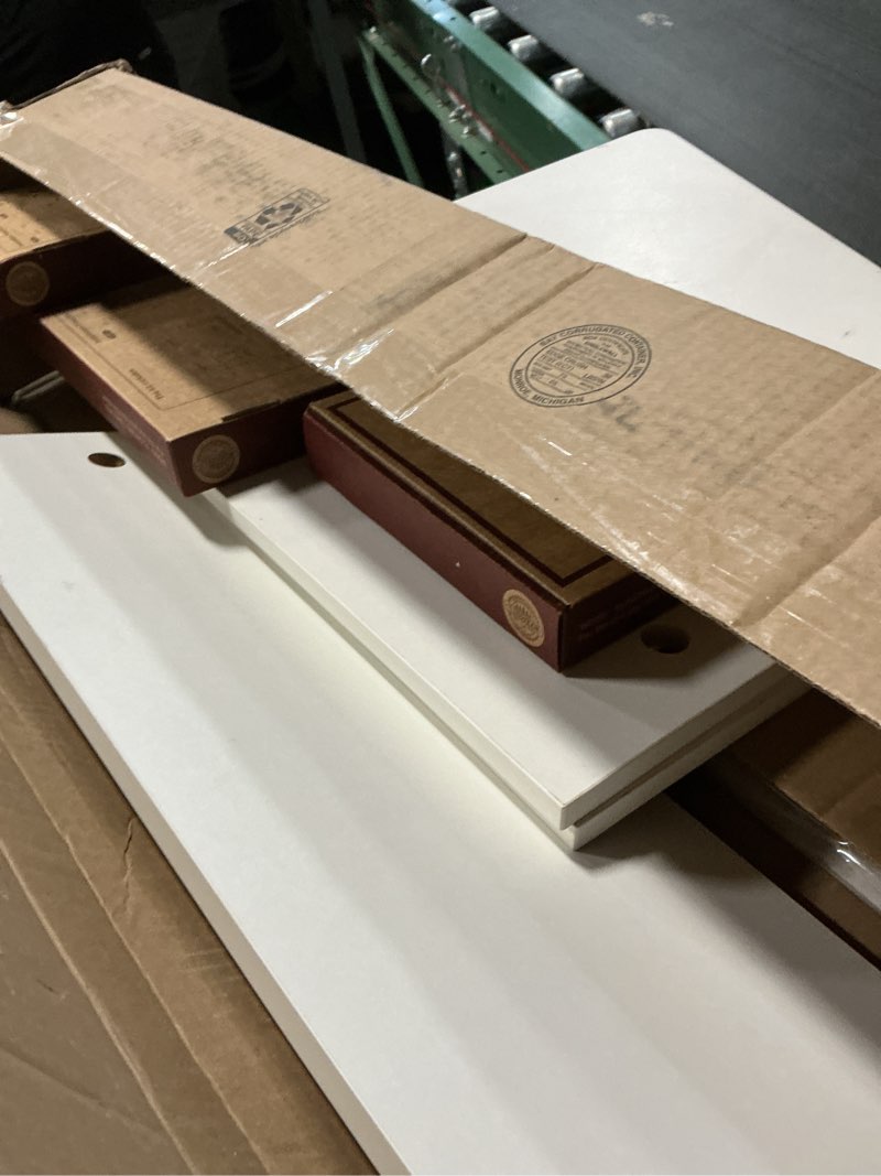 Condition photo showing Good Condition for 3-tier industrial pipe floating shelf – rustic 24 inch wood wall-mounted storage shelf for kitchen office,bathroom & home decor -white white 24inch