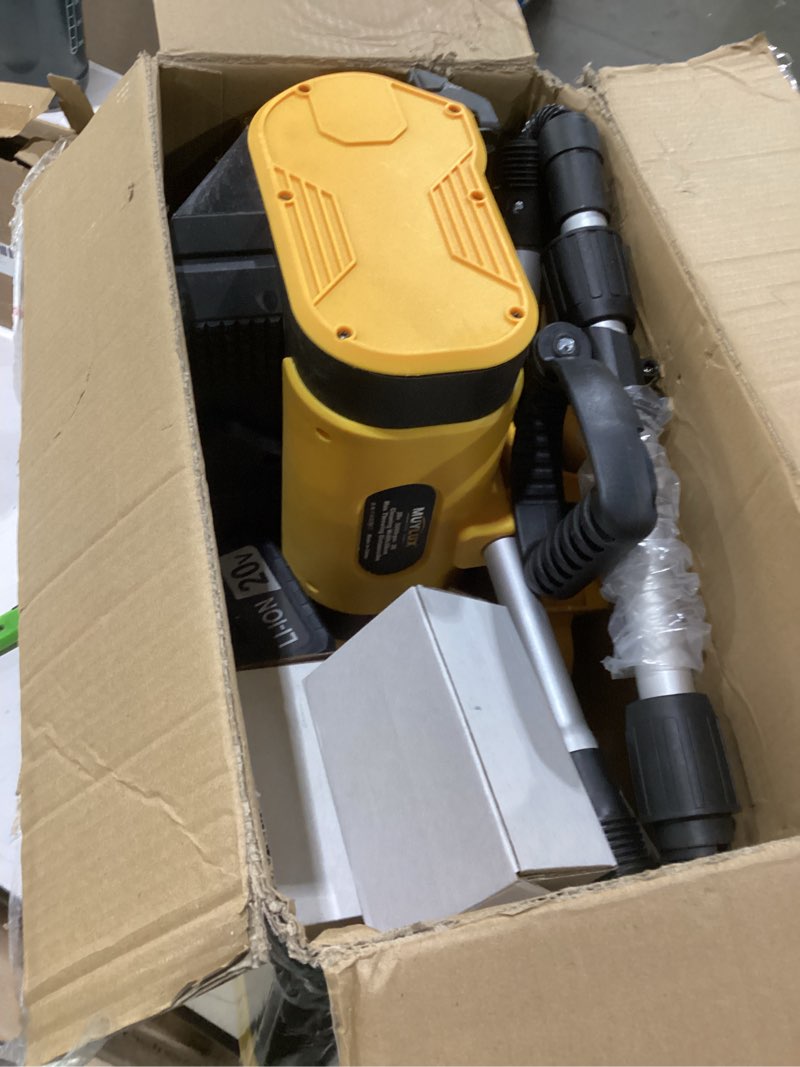 Condition photo showing As Is for Similar to stock photo Cordless Snow Shovel Compatible with DeWalt 20V MAX Battery (Tool Only), 11\" Lightweight Electric Snow Blower with 20FT Max Throw & Adjustable Handle, Snow Thrower for Driveway, Deck, Patio & Steps Black+Yellow