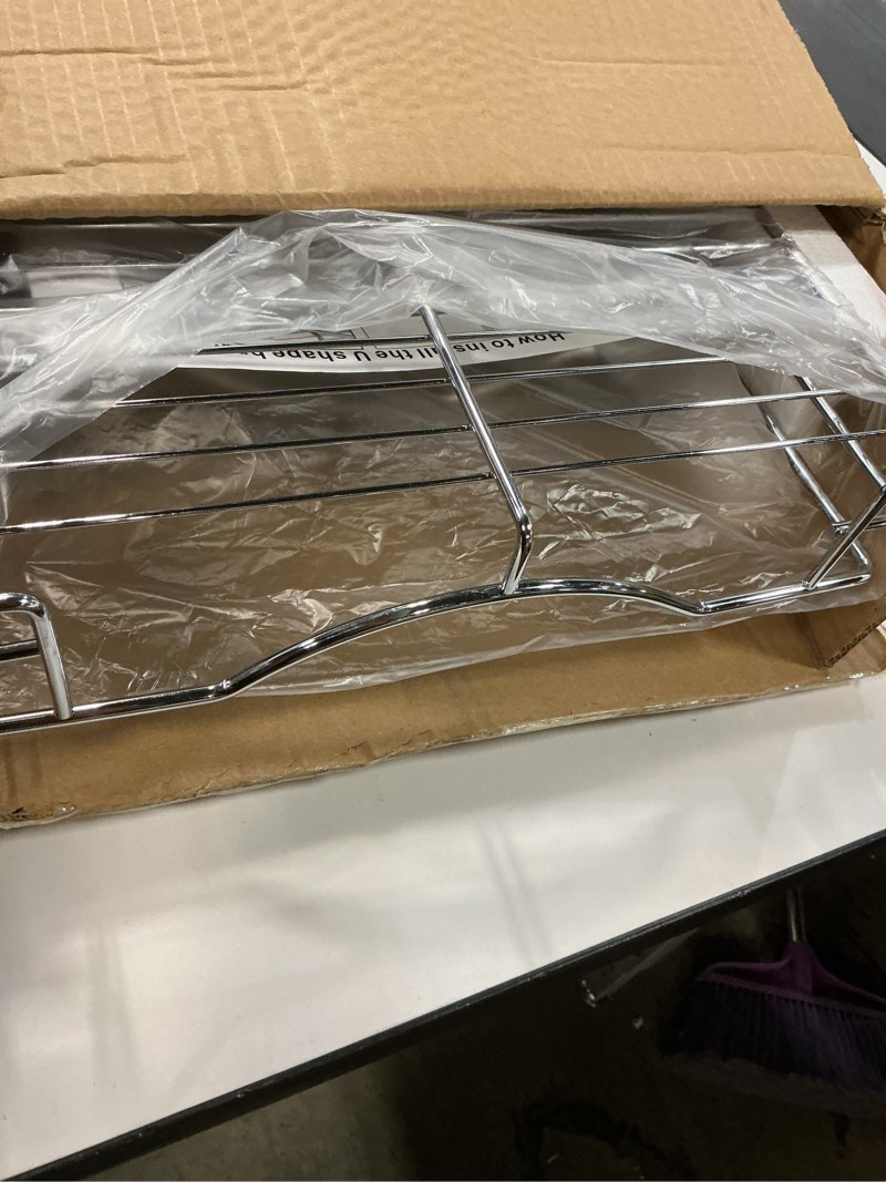 Condition photo showing Good Condition for DINDON Pull Out Cabinet Organizer (14" W X 21" D), Cabinet Pull Out Shelves, 2 Tier Pull Out Drawers for Kitchen Cabinets, Wire Basket Slide Out Shelf for Cabinet Organization ?in Kitchen, Pantry Chrome 14'' W X 21'' D