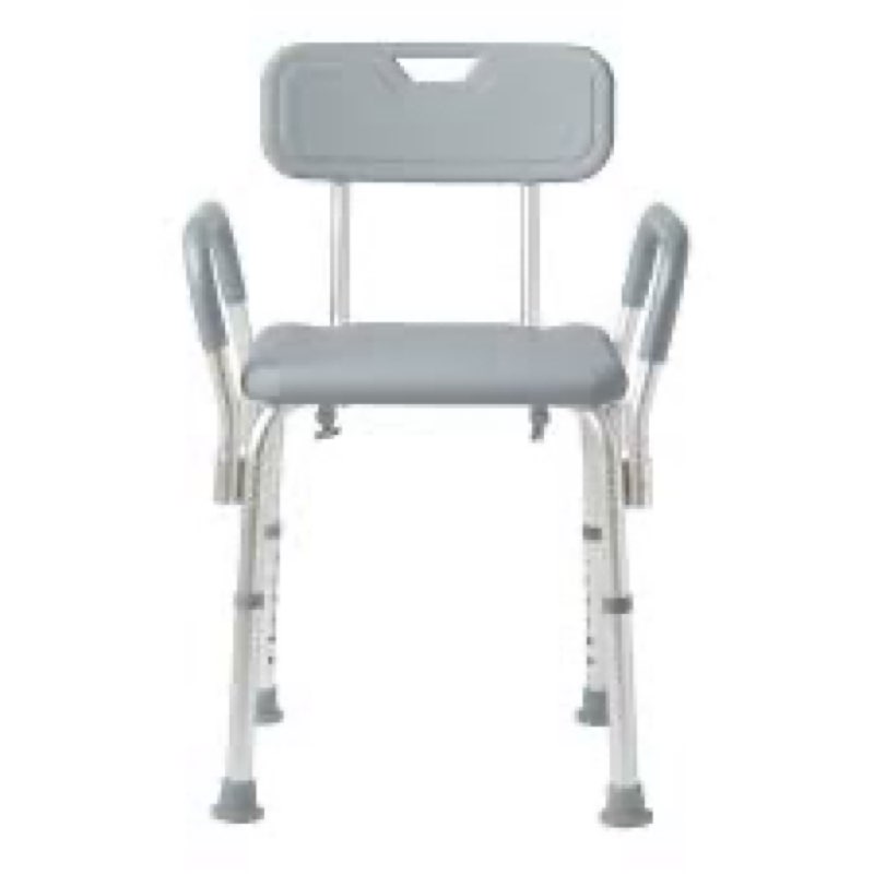 Medline Shower Chair with Backrest and Padded Armrests - 350 lb. capacity, Bath Bench, Seat, Stool f