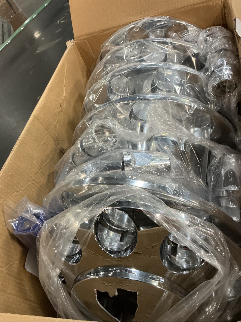 Condition photo showing As Is for 33mm Axle Cover Chrome Dome Combo Kit Thread-On Lug Nut Covers with 2 Front and 4 Rear Axle Wheel Covers Removable Hub Caps for Semi Truck (Installation Tool Included)