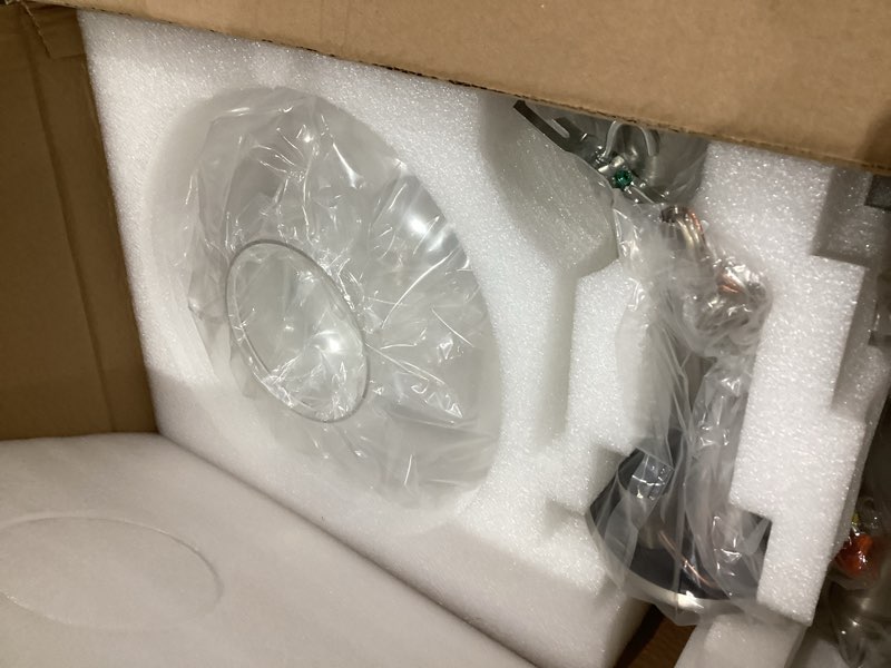 Condition photo showing Good Condition for Brushed Nickel Pendant Light 11.8'' Wide 23.6'' High Modern Glass Pendant Light for Dining Room, Kitchen Island Adjustable Height 11.8 Inch Brushed Nickel