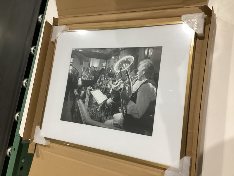 Condition photo showing Good Condition for frametory, 16x20 bronze aluminum picture frame 
