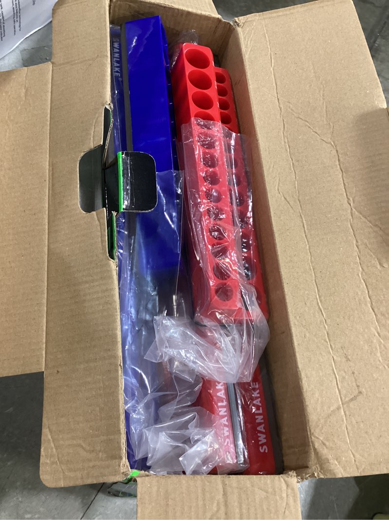 Condition photo showing Good Condition for magnetic socket organizer set, 6pcs socket holder, 1/4", 3/8", 1/2" sockets holds 143 pieces magnetic sockets trays (blue&red, 6 pcs) 6pcs red/blue