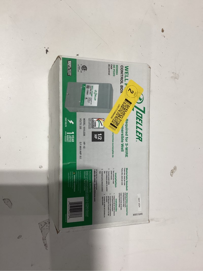 Zoeller Steel Control Box - 1/2HP- 230 Volts - Model 1010-2336 -3Wire ground