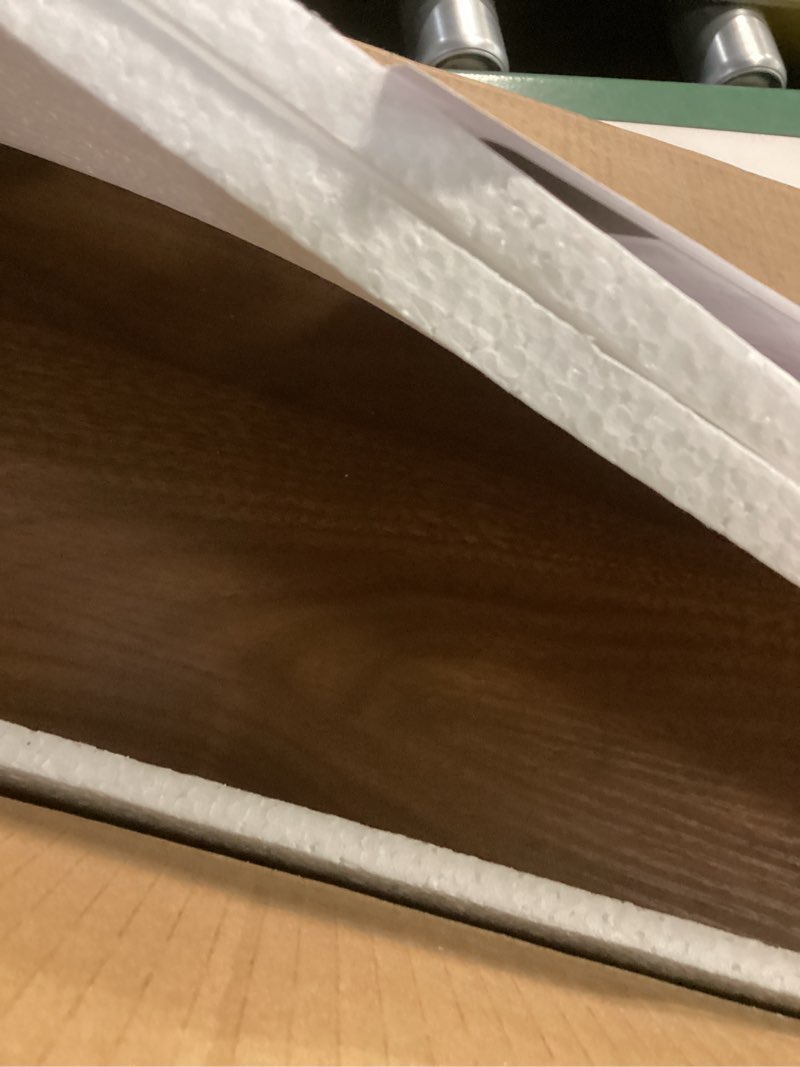 Condition photo showing Good Condition for RICHFOCUS 48Inch Floating Shelves for Wall 2 Pack Shelves for Bedroom|Kitchen|Bathroom Wall Mounted Rustic Wood Floating Shelf with Invisible Brackets for Books|Storage|Decor, Walnut Walnut 48 Inch, Set of 2