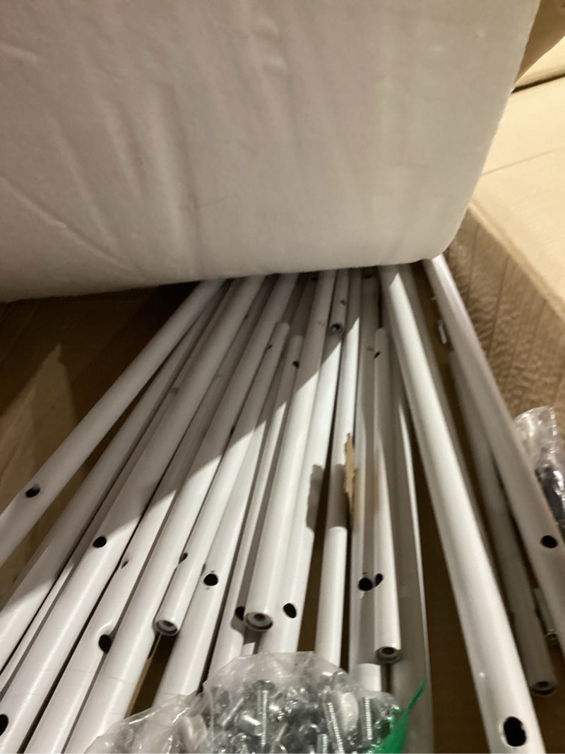 Condition photo showing Good Condition for Finnhomy Metal Clothes Closet Rack, Clothing Rack for Hanging Clothes White Heavy Duty Garment Rack 