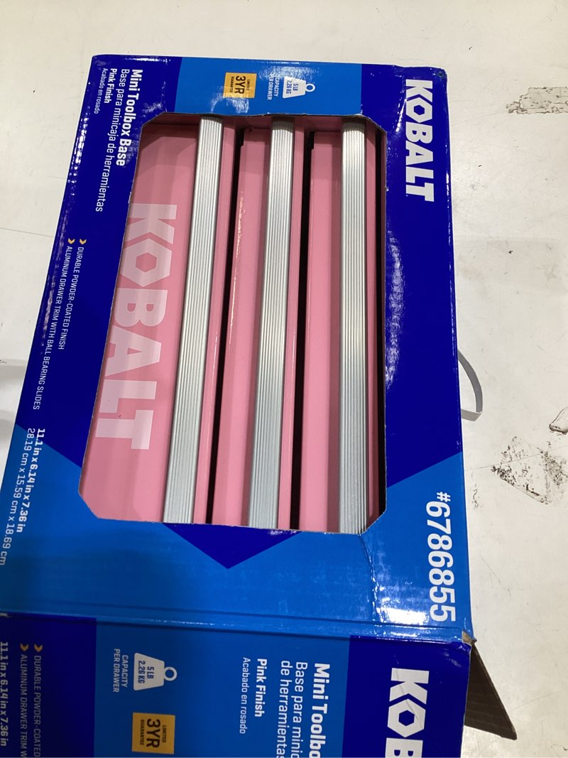 kobalt portable tool box 11.1-in w x 7.36-in h x 6.14-in d 3 -drawer pink steel tool box