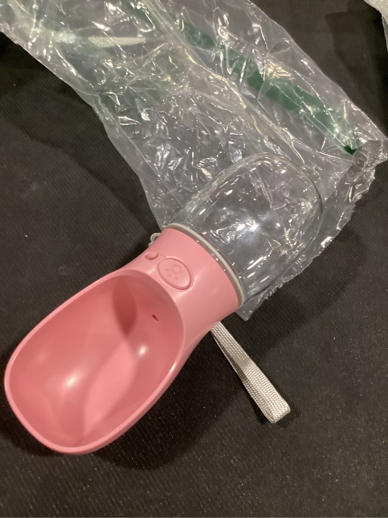Condition photo showing Good Condition for kalimdor dog water bottle, leak proof portable puppy water dispenser with drinking feeder for pets outdoor walking, hiking, travel, food grade plastic (19oz pink)