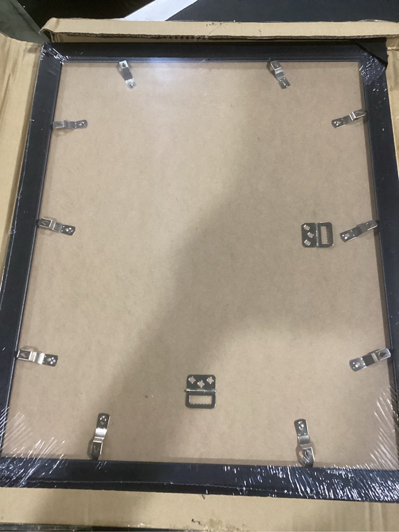 Condition photo showing New/Like New for 16x20 picture frame, hd real glass ornate vintage 16x20 photo frame, 16 by 20 poster frame with gold blue texture border horizontal & vertical display for tabletop or wall decor (1 pack) gold blue 16x20