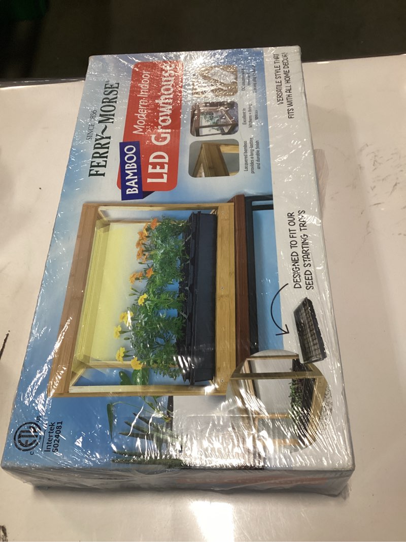 Condition photo showing As Is for Ferry-Morse Modern Indoor Bamboo LED Growhouse
