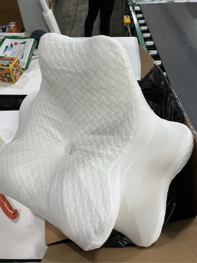 Condition photo showing Good Condition for Back Sleeper Cervical Pillow - Memory Foam Pillow for Neck and Shoulder Pain Relief - Orthopedic Contour Ergonomic Pillow for Neck Support