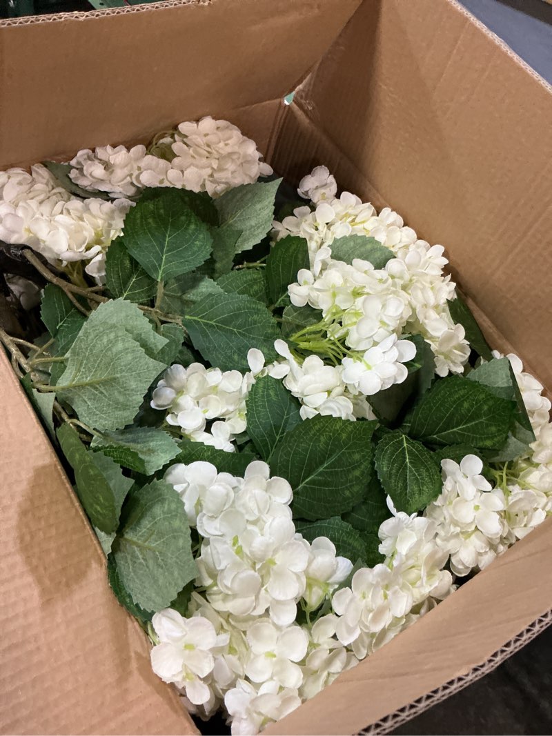 Condition photo showing Good Condition for faux hydrangea tree 30" tall (2 pack), artificial hydrangea plant in pot with white flowers, realistic hydrangea tree for indoor outdoor porch, patio, home decor