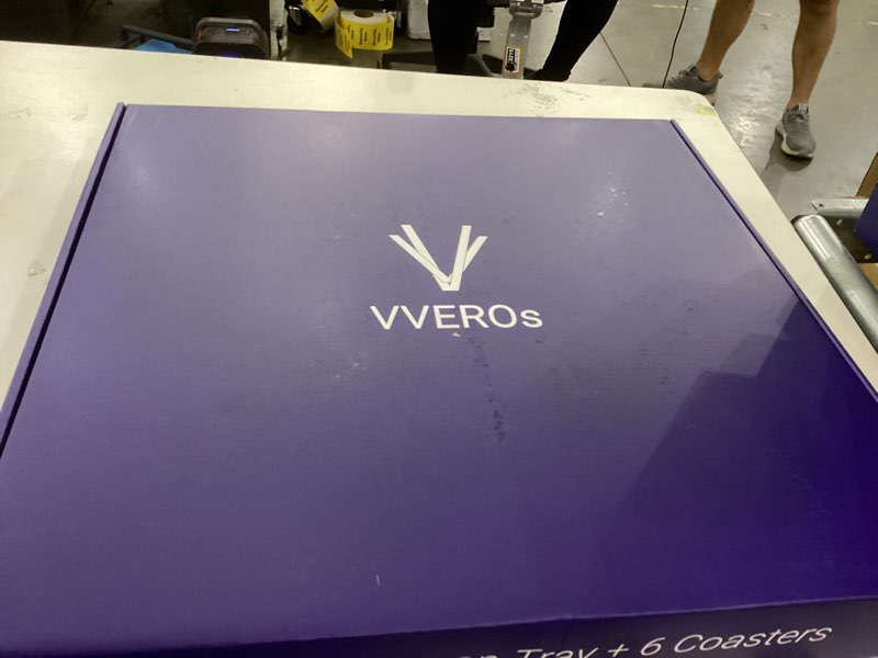 Square wood ottoman traviling tray handels new