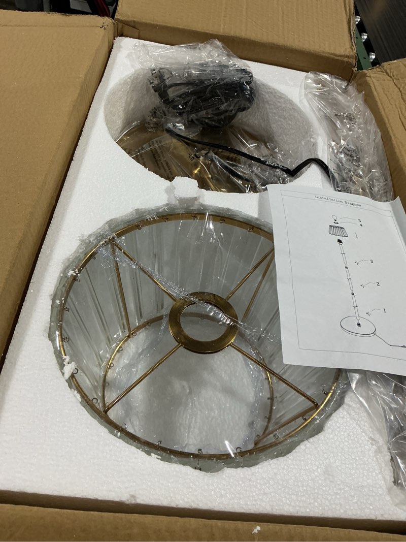 Condition photo showing Good Condition for ralbay crystal floor lamp, modern standing lamp with foot push switch, k9 crystal brass lamp shade for living room dining room bedroom (e26 base bulb excluded)