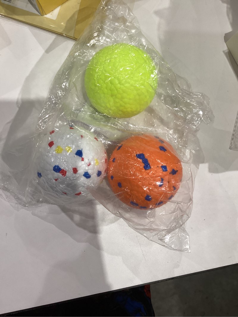 Condition photo showing New/Like New for ALPI Chomp Ball - Durable Chew Toys for Dogs & Other Pets - Stimulating Dog Toys for Aggressive Chewers - Soft Dog Chews - 3-Pack, Assorted