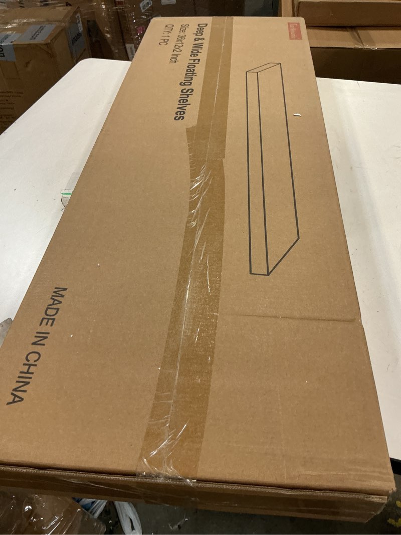 Condition photo showing New/Like New for Fun Memories 12" Deep Floating Shelves Wall Mounted, 123456789