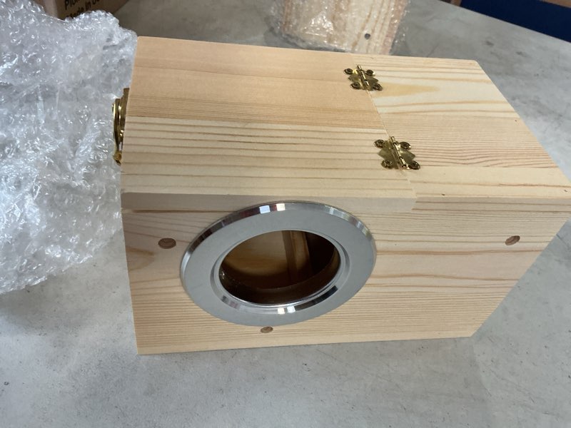 Condition photo showing New/Like New for Sturdy Nest Box (S) - Cage Attachment, Hinged Lid, Perching Ledge - for Sugar Glider, Squirrel, Rat, Finch, Parakeet, Lovebird, Parrotlet, Lovebird, Canary, Cockatiel, Other Birds & Small Pets