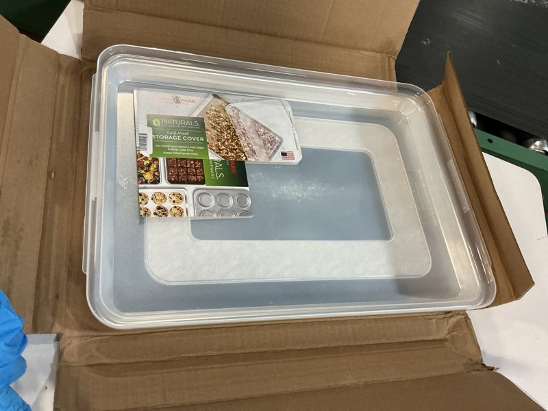 Condition photo showing item condition for Nordic Ware Naturals Half Sheet Set - USA Made Aluminum Commercial Quality Sheet Pan for Baking or Roasting, Encapsulated Galvanized Steel Rim Prevents Warping, 2pk Half + Lid