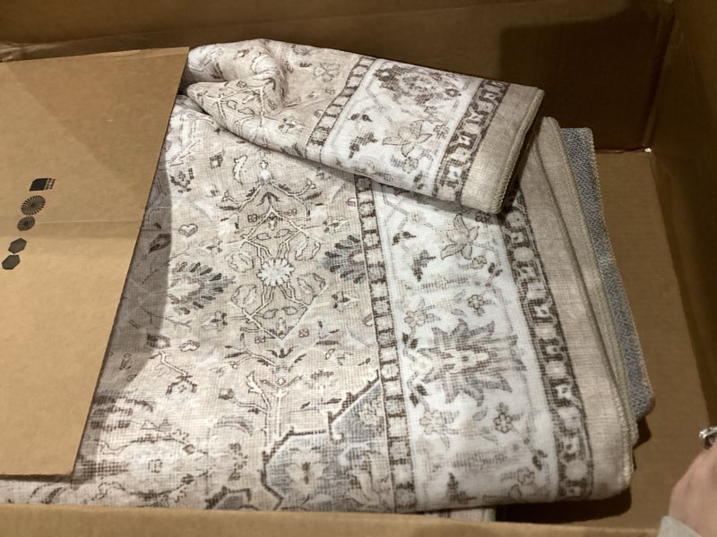 Condition photo showing Good Condition for Hallway Washable Runner Rug - 3x20 Kitchen Rugs Entryway Rug Long Runner Vintage Soft Floor Mat Non Slip Indoor Farmhouse Carpet for Bathroom Living Room Bedroom (3 X 20, Beige) 3' x 20' (Rectangular) Beige