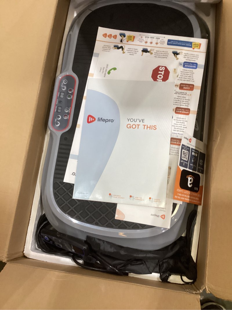 Condition photo showing Good Condition for lifepro waver vibration plate exercise machine – high-intensity vibration plate for lymphatic drainage – full-body workout vibrating platform with loop bands – fitness equipment for strength & toning gray