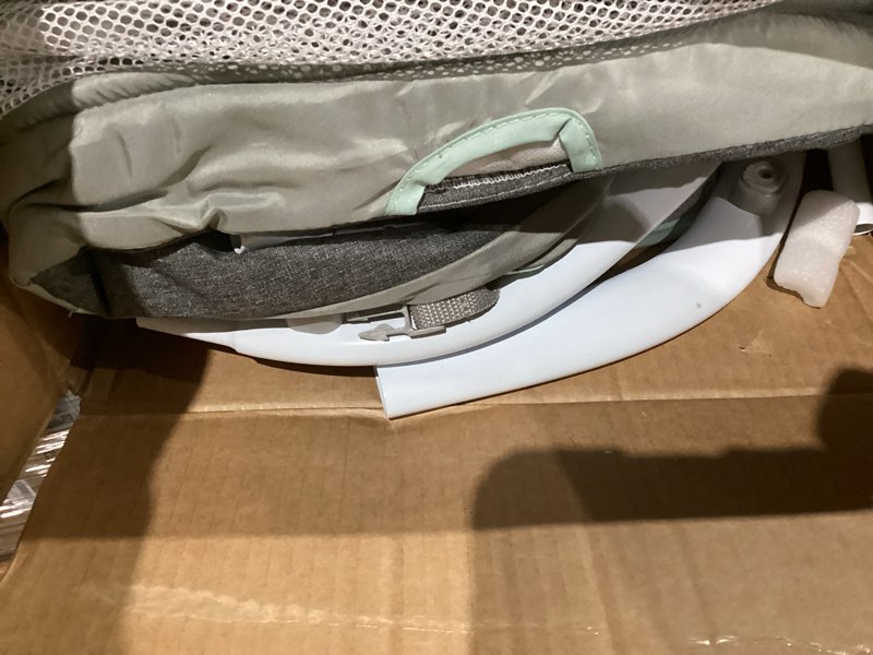 Condition photo showing As Is for Electric Baby Swing for Infants to Toddler, Portable Swing Rocker with 5 Point Harness, 5 Sway Speed, Bluetooth,12 Preset Lullabies with Remote Control, Infant Swing for Baby Boys & Girls, Grey Gray