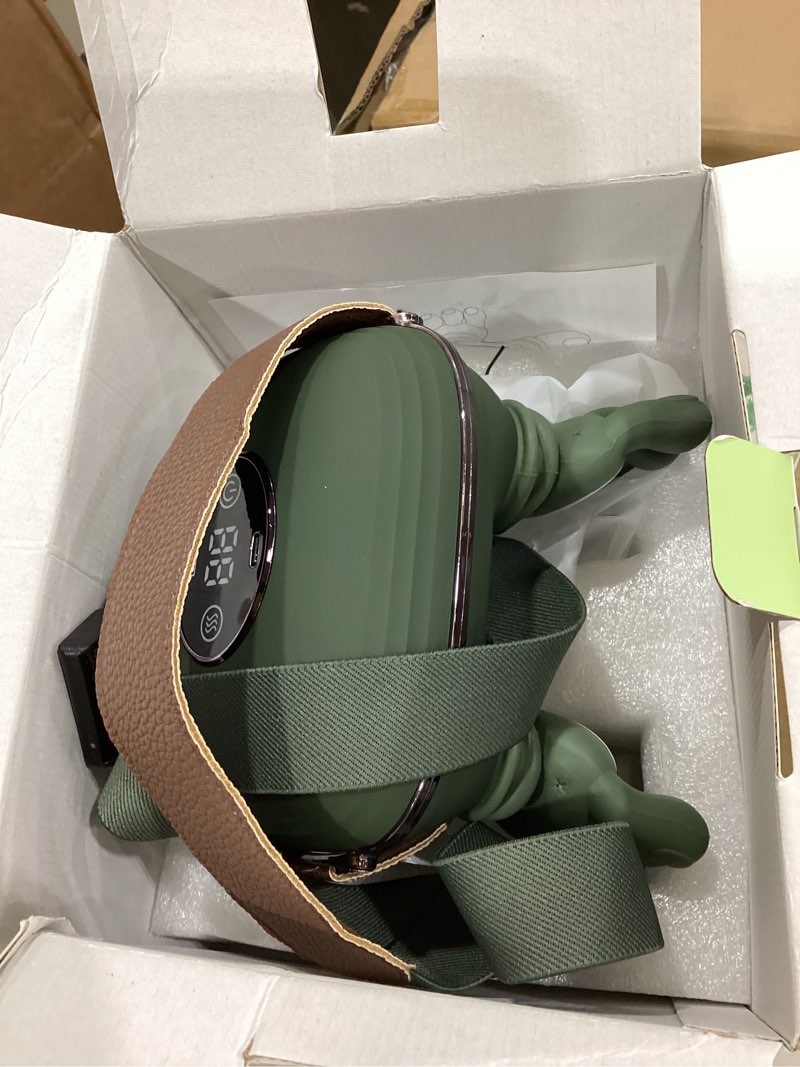 Condition photo showing As Is for human-like neck massager with heat for pain relief deep tissue, cordless 4d kneading neck and shoulder massager with bionic fingers massage and screen, ideal gifts for women men green